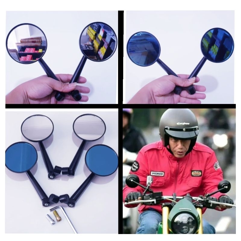 KACA SPION MOTOR JOKOWI/SPION VARIASI BULAT BESI CNC UNIVERSAL H-Y-S-K