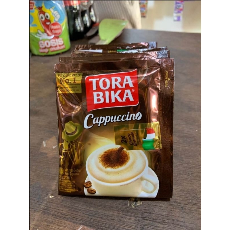 

Tora Bika Sachet Cappucino 25gr Choco Granule , Harga Renceng Isi 10 Schet