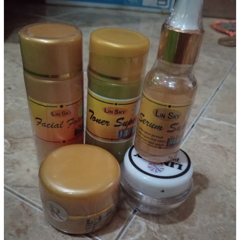 SEPAKET CREAM LINSKY FULL GOLD+PLATINUM - UNTUK MUKA SUSAH PUTIH BPOM