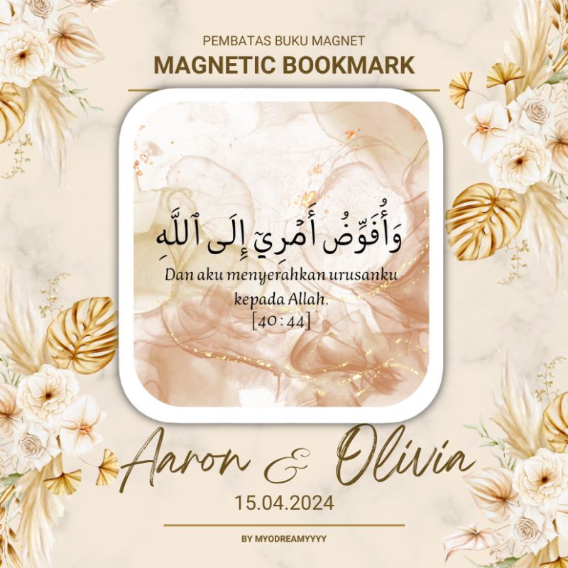 

Magnetic Bookmark - Pembatas buku magnet Ayat Qur'an Iqra - Custom