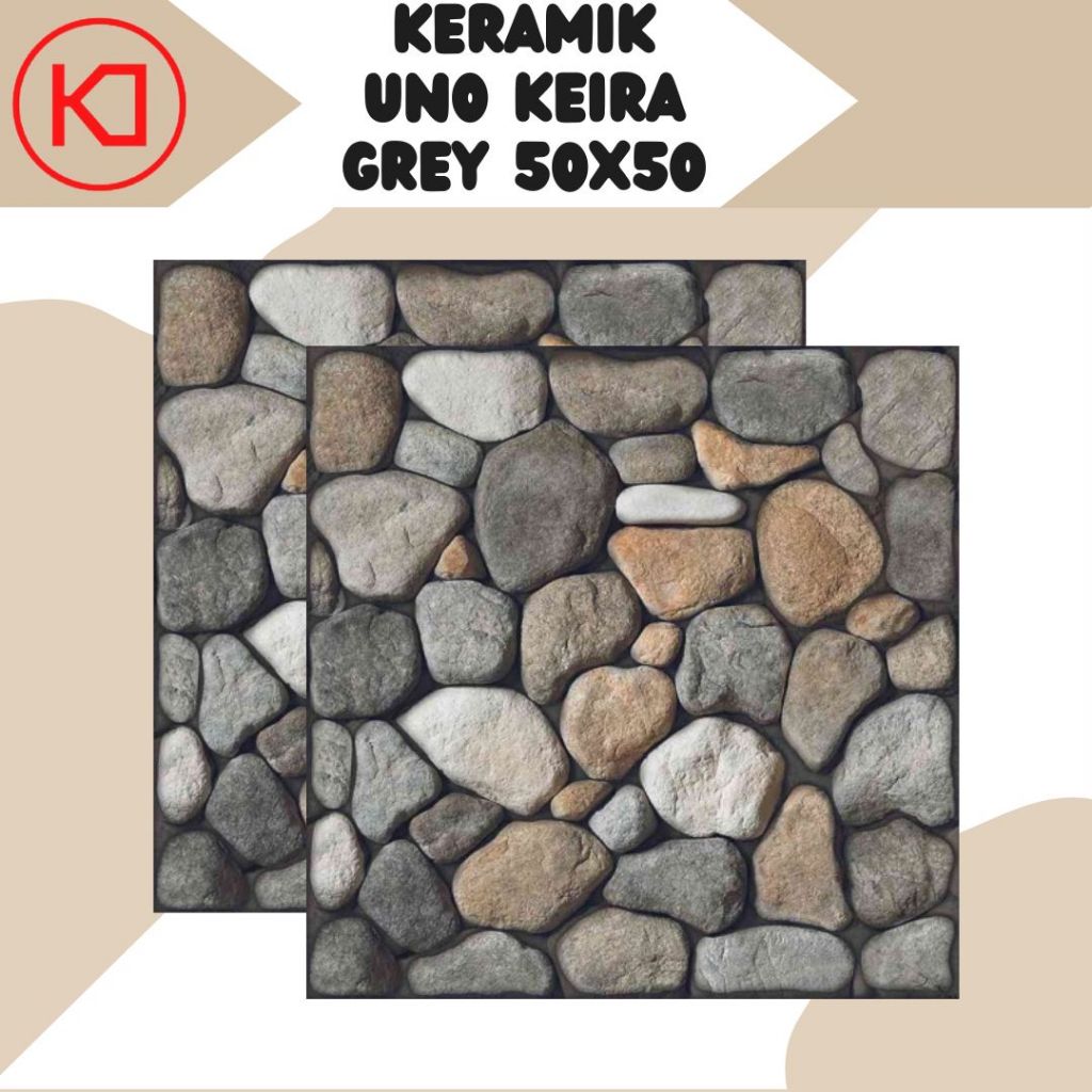 Keramik Lantai Uno Keira 50x50 Motif Batu Alam