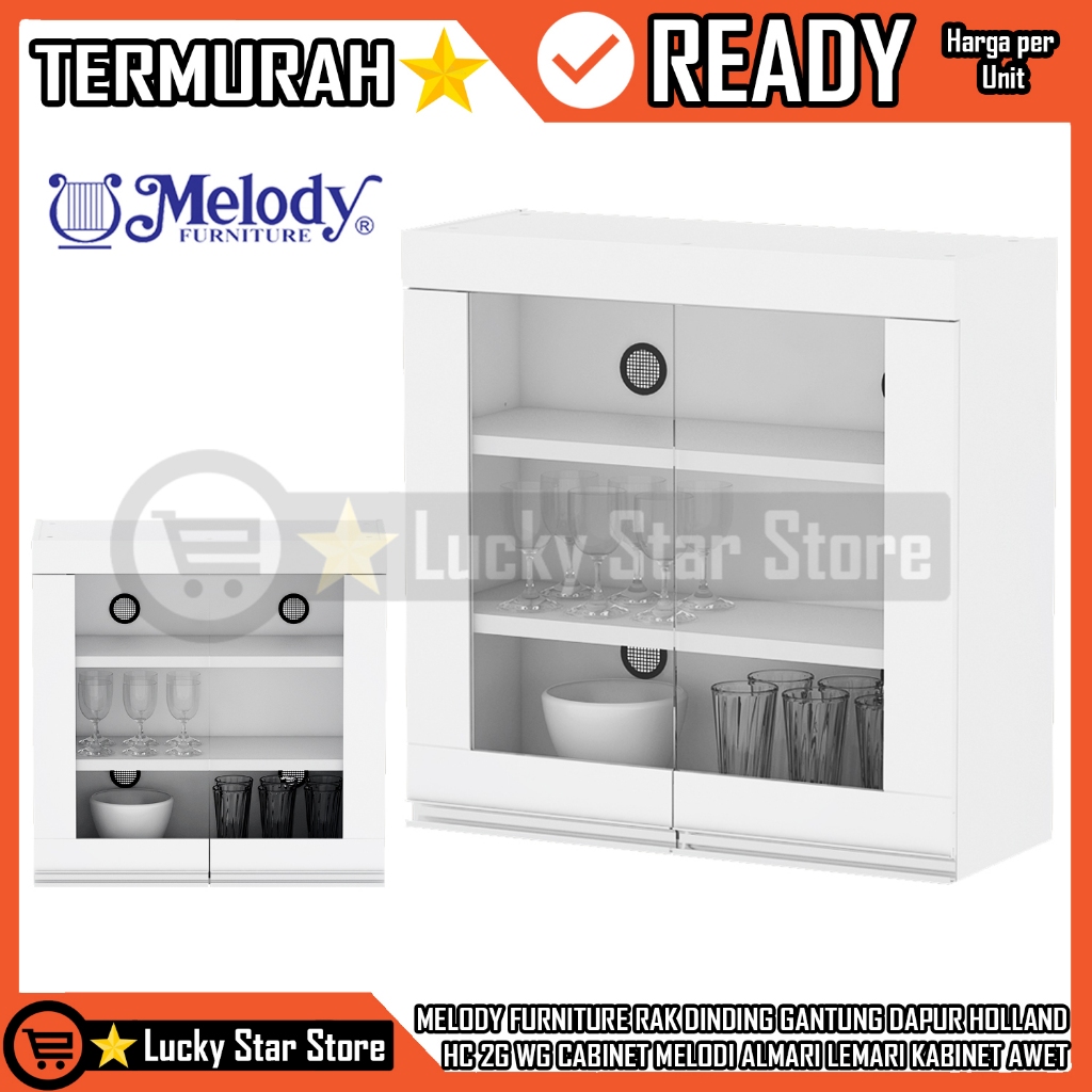 [INSTANT] MELODY FURNITURE RAK DINDING GANTUNG DAPUR  HOLLAND HC 2G WG AKSESORIS  KITCHEN SET  CABIN