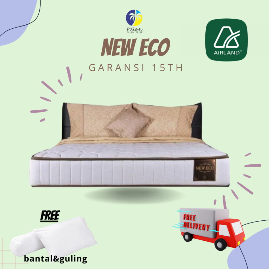 KASUR SPRINGBED NEW ECO AIRLAND MATRASS ONLY || FULL SET || FREE BEDSET || FREE ONGKIR JABODETABEK K