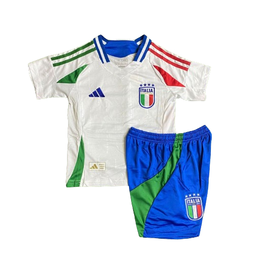jersey bola anak italia away euro 2024 - custom nama