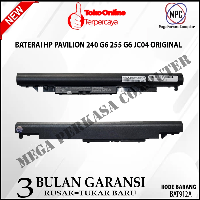 Baterai Laptop HP JC04 240 G6 255 G6 250 G6 240-G6 Original