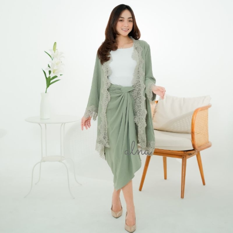 anya set by alna official / set outer rok lilit / set raya / outfit kondangan / outfit hari raya / w