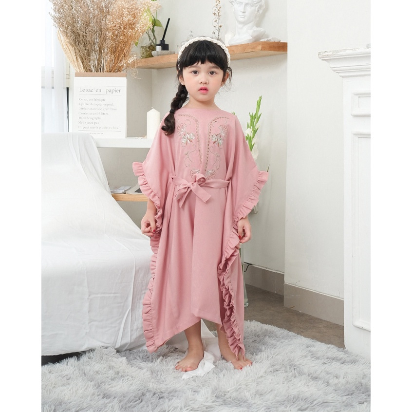 Hunny Bunny Amara kaftan anak - Kaftan anak bordir - Baju lebaran anak perempuan
