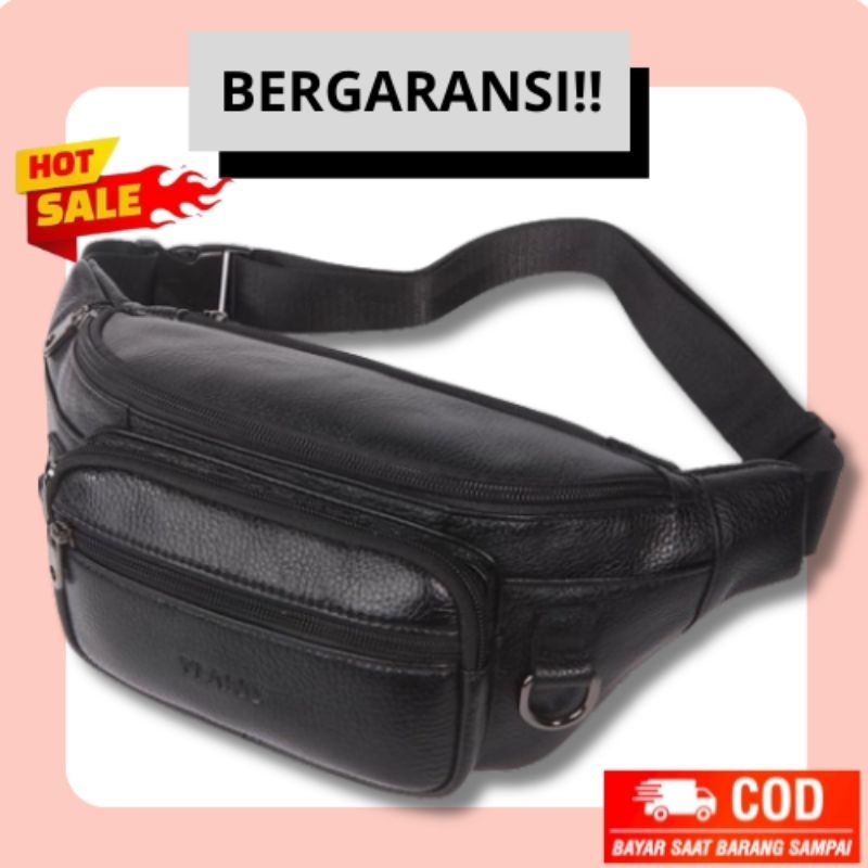 Tas Selempang Pinggang Pria Kulit Anti Air