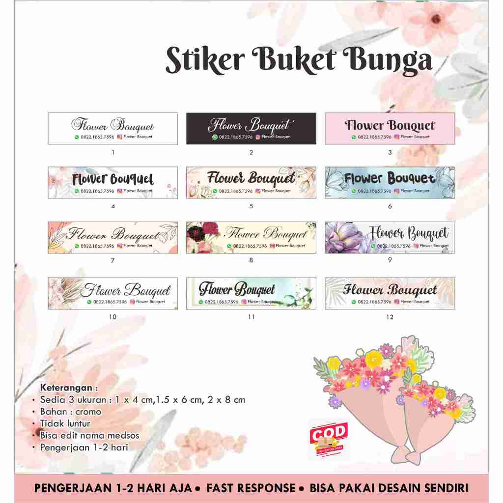[145 pcs] Stiker Buket Bunga / Bouquet / Flower