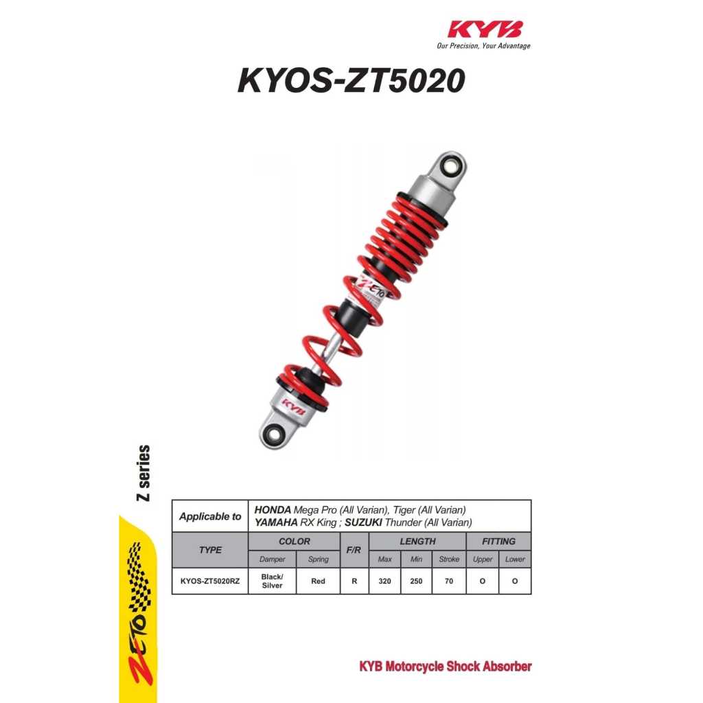 SHOCK BREAKER 320MM SHOCK BELAKANG TIGER MEGAPRO ALL TIGER RXKING SUZUKI THUNDER ORIGINAL KYB KYOS-Z