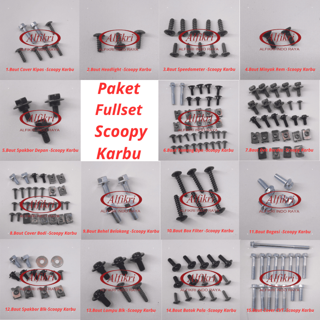 14 Scoopy Karbu Full Set / Baut Scoopy Karburator Full Body