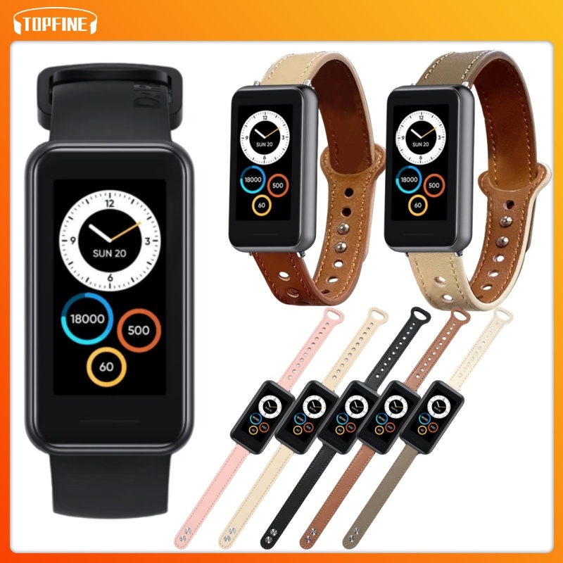 Tali✅ Leather Strap For Realme Band 2 Smart Watch Band Quick Release Watch Strap Accessory