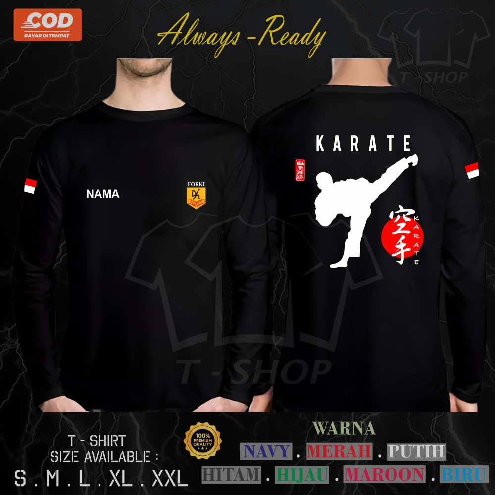 KAOS BAJU KARATE CLUB LENGAN PANJANG BISA REQUEST NAMA