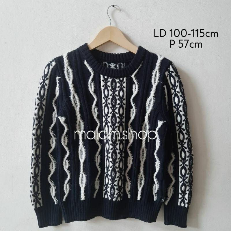 COOGI Style 3D Pattern Knit Sweater