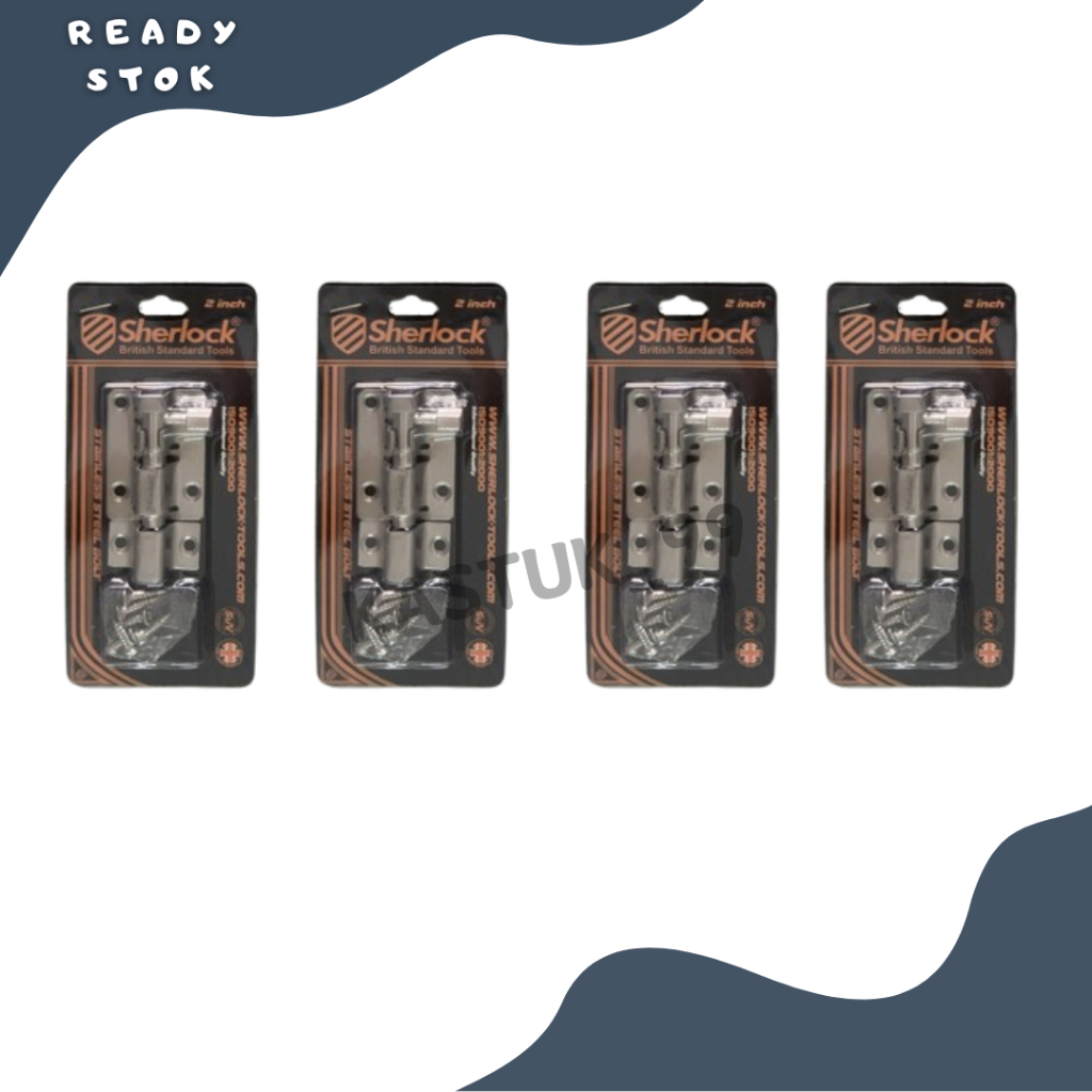 Slot Kunci Stainless Steel / Grendel Slot Kunci Pintu 2 inch Sherlock