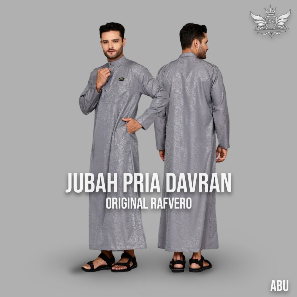 Jubah Dewasa Cowok Lengan Panjang / Jubah Pria Motif Embos Warna Putih /gamis koko muslim lengan pan