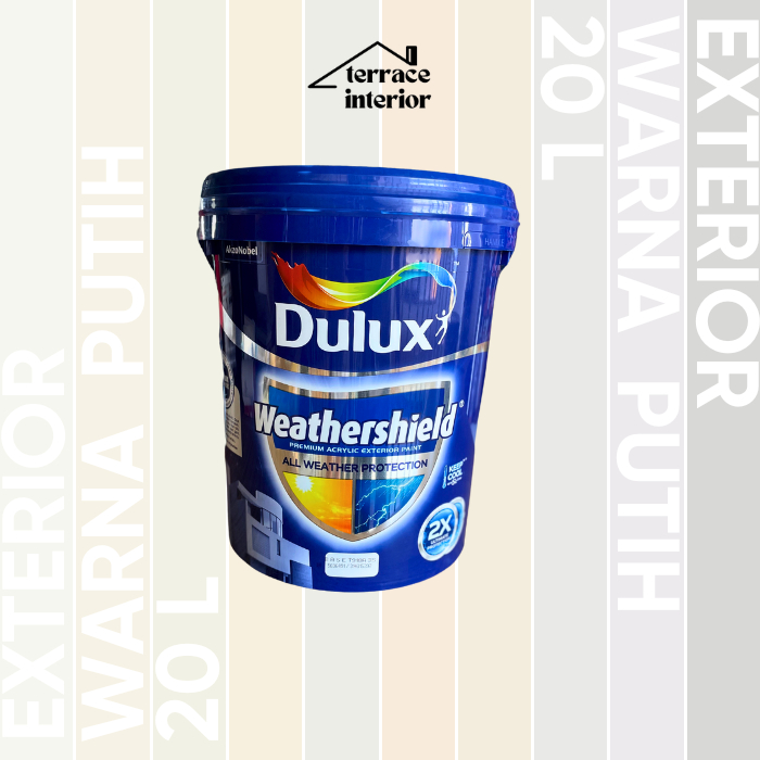 Cat Tembok Dulux Weathershield Exterior 20 L Putih Semi Gloss
