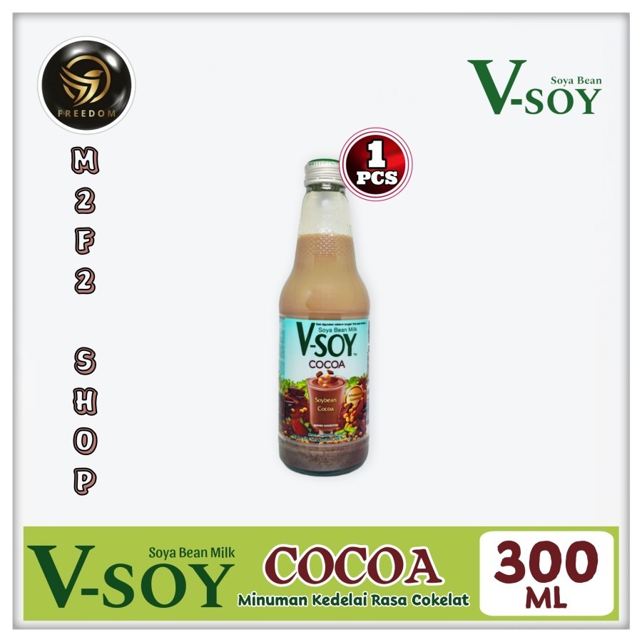 

V-Soy Soya Bean Milk Cocoa Chocolate | Susu Kedelai Cokelat Botol - 300 ml (Kemasan Satuan)