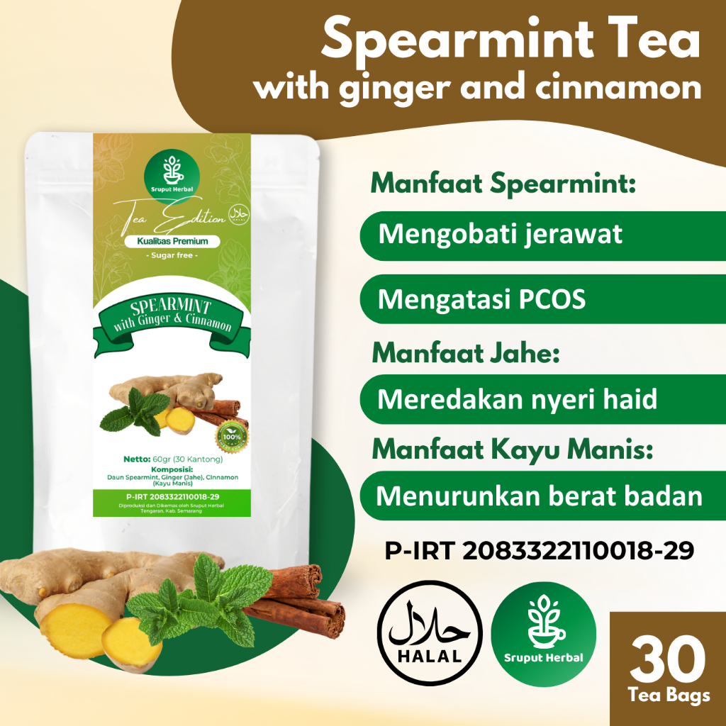 

Spearmint Tea dengan Jahe dan Kayu Manis | Spearmint Tea with Ginger and Cinnamon | Spearmint Tea | Teh Mengobati Jerawat | Teh Obat Jerawat | Teh PCOS