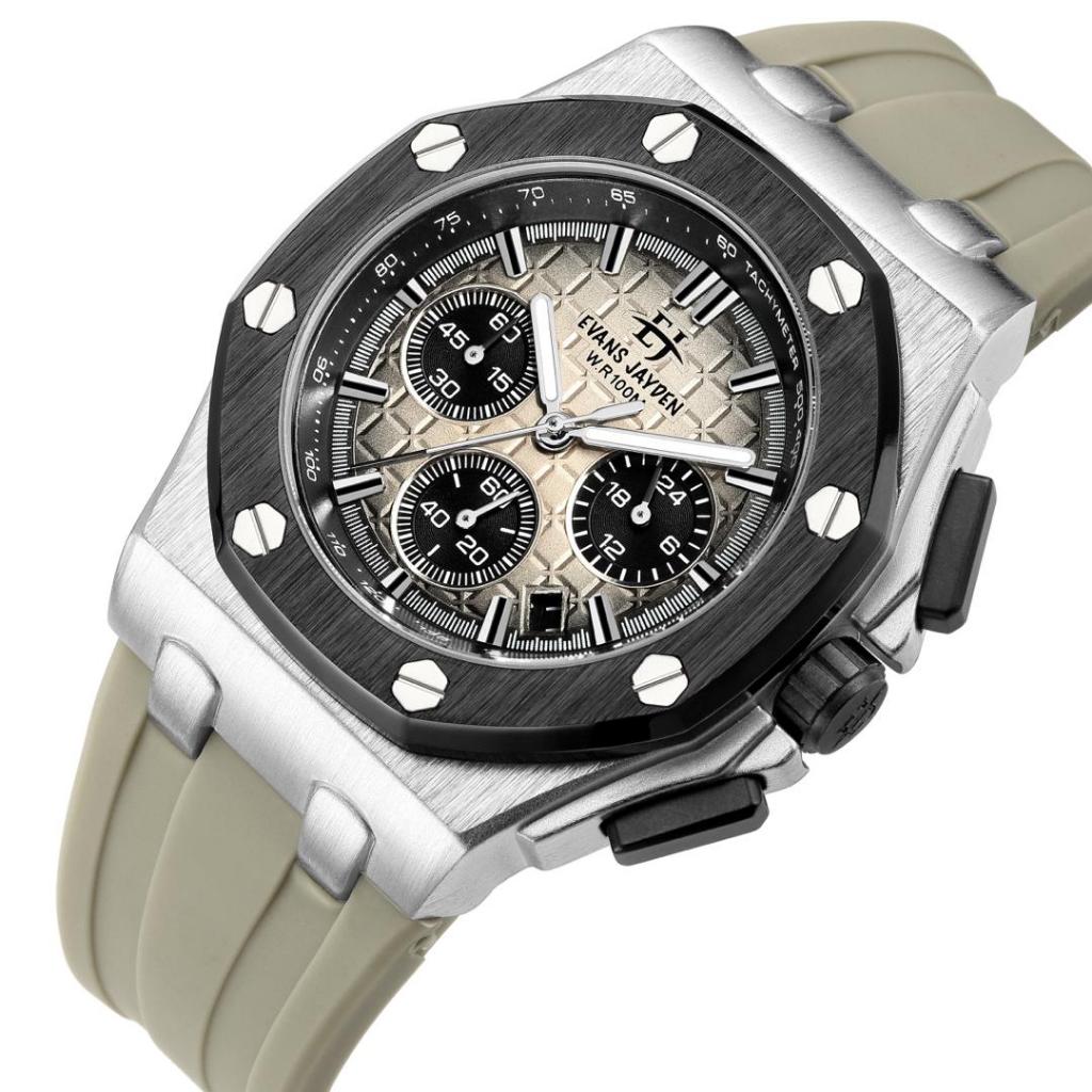 Jam Pria evans jayden 9560 karet model baru kaca saphire.crono aktif.tanggal aktif.