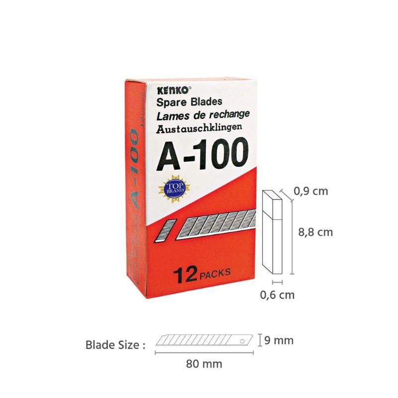 

Kenko Cutter Blade / Pisau Cutter / Refill Cutter / Isi Pisau Cutter ( Kater ) A-100 (9 Mm)