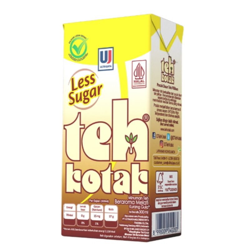 

ULTRA TEH KOTAK Melati Less Sugar 300 ml