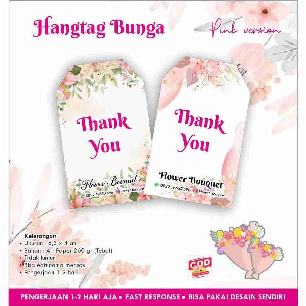 

[25 pcs] Hangtag Flower / Bunga / buket / Price Tag / Label PINK version