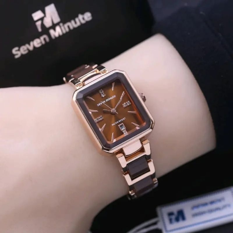 SEVEN MINUTE jam tangan wanita original seven minute motif  keramik