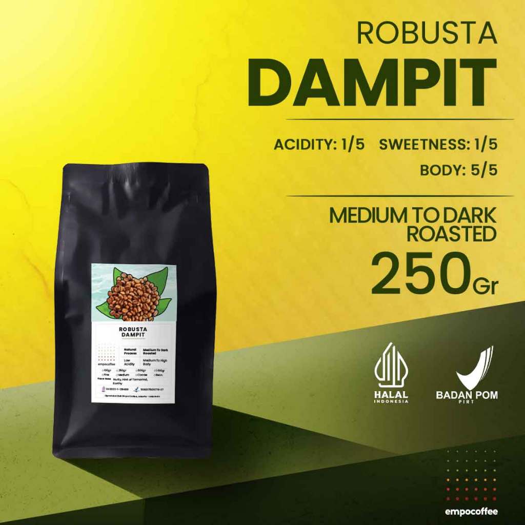 

Empo Coffee Biji Kopi Bubuk Robusta Dampit Malang Java Coffee Beans Espresso Roast Bean 200 Gram