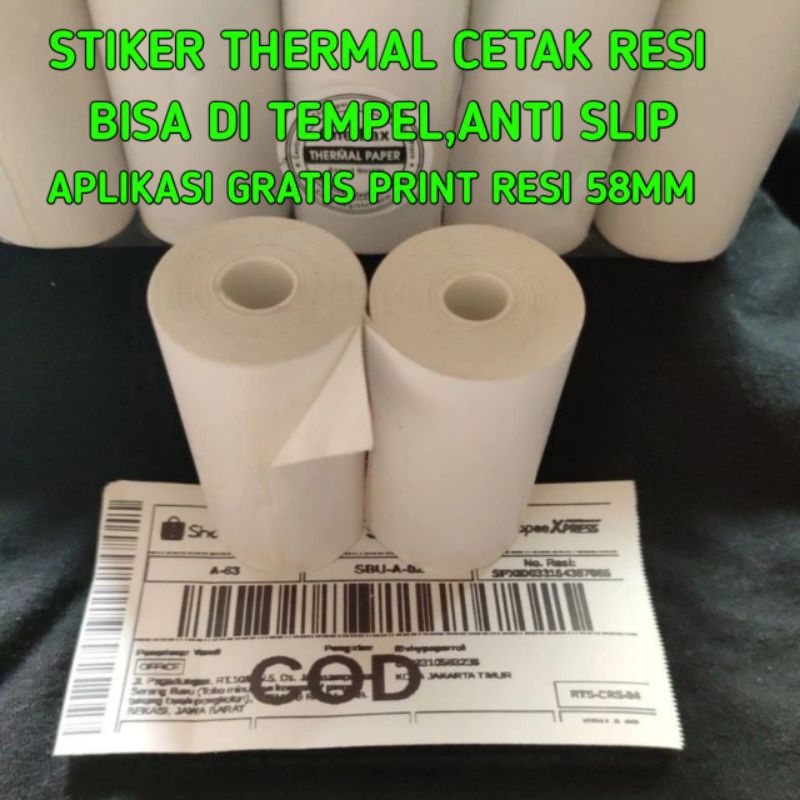 

Kertas Thermal Stiker Label 58*30mm Cocok Untuk Resi Pengiriman stiker thermal anti slip tidak menggulung kertas print resi tempel
