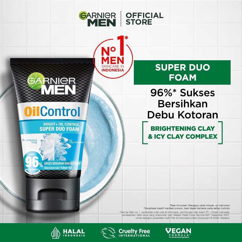 Garnier Men Oil Control Bright + Oil Control Super Duo Foam