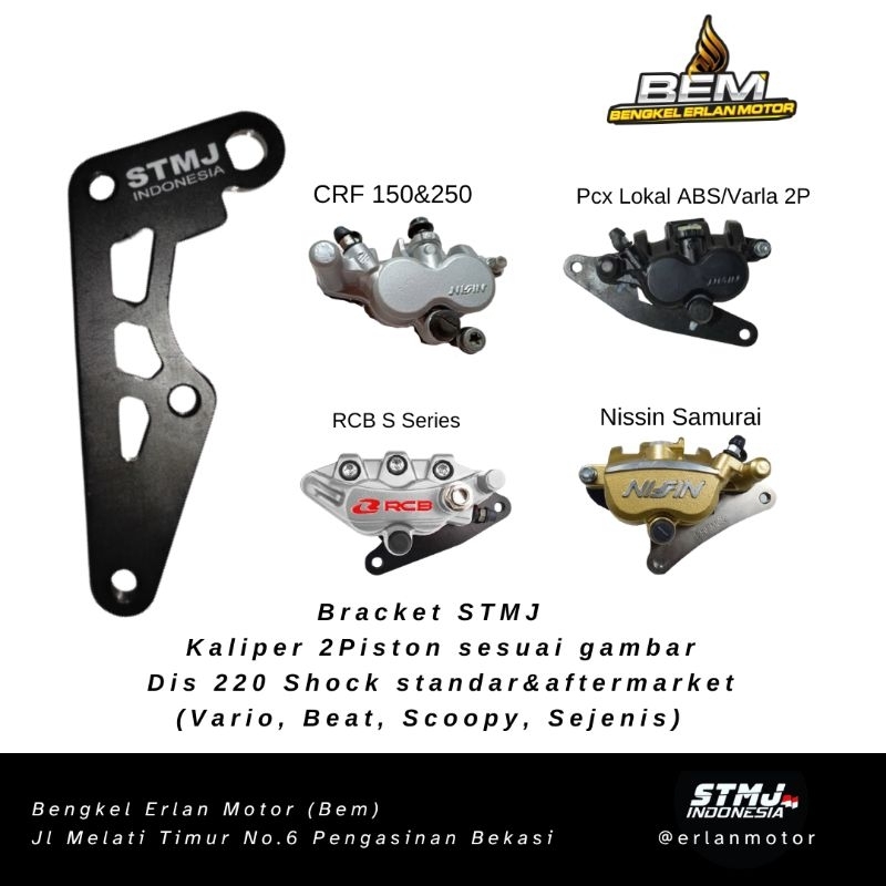 Breket STMJ Kaliper CRF Nissin Samurai Vario old 2P STMJ 220MM