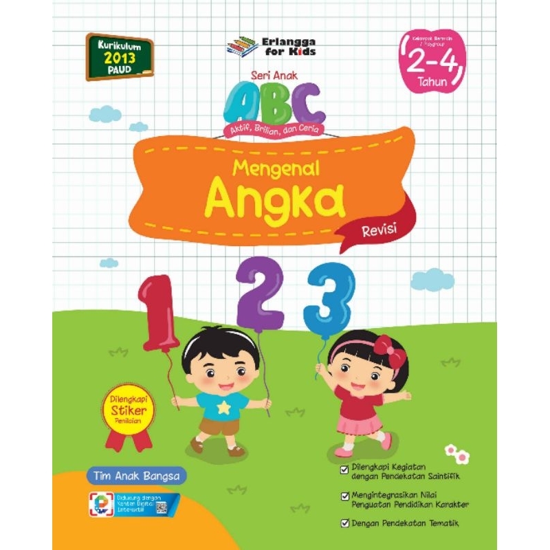 Buku belajar anak TK PAUD ABC: MENGENAL ANGKA/REVISI