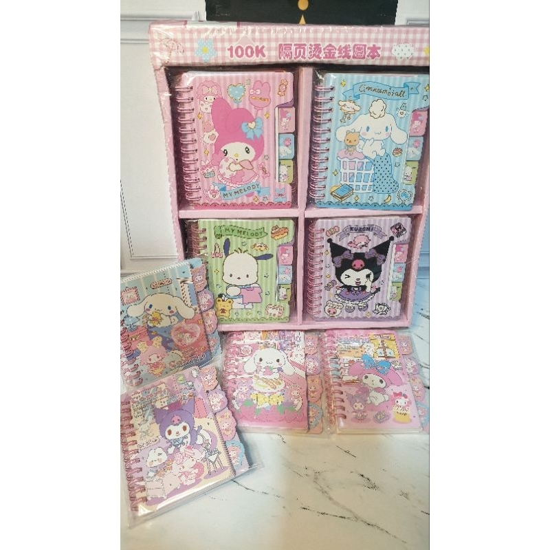 CC - Notebook Spiral Mini Sanrio / Buku Tulis Catatan / Notes book Sanrio Kawaii / Notebook kecil / Notebook Separator loose-leaf notebook ring / mini notebook / mini notesKuromi Melody Cinnamoroll