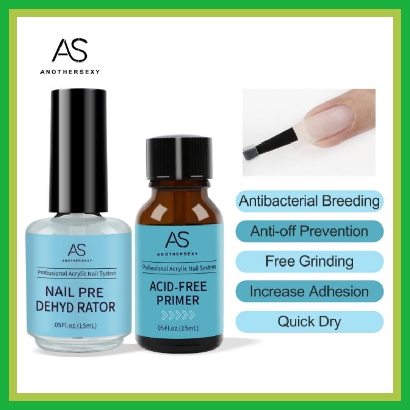 (1 SET) AS NAIL PRIMER DAN PRE DEHYDRATOR ANOTHER SEXY NAIL ART MANICURE