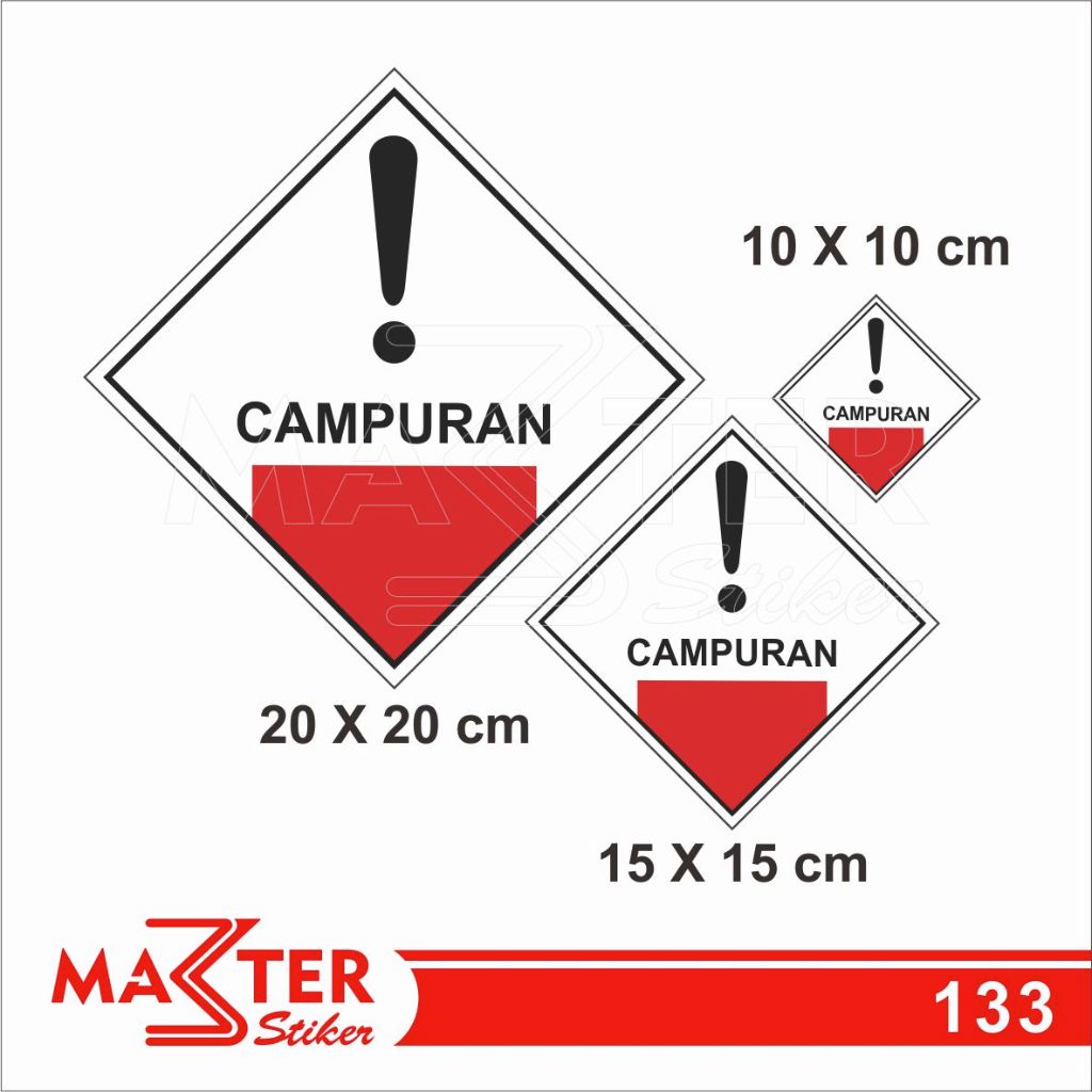 

133 - Stiker Campuran, Simbol Limbah B3, Sticker Vinyl, Premium, Tahan Air, Termurah, Bisa Custom