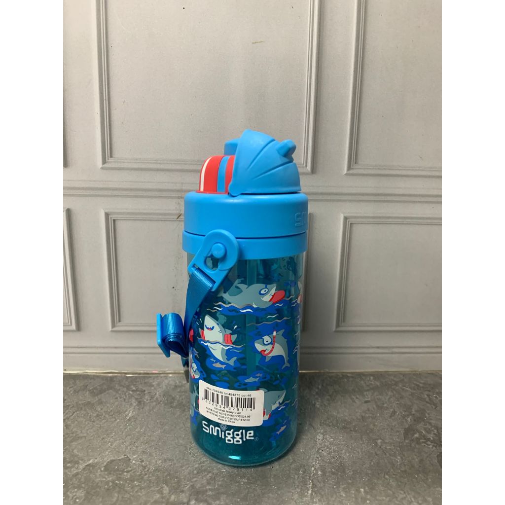SMIGGLE TEENY TINY OVER AND UNDER DRINK BOTTLE SHARK - BOTOL MINUM SMIGGLE