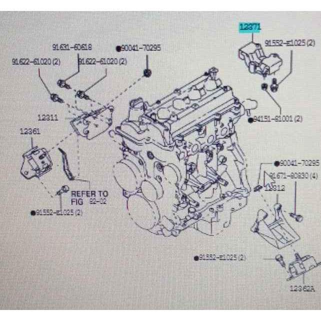 Insulator engine mounting rear belakang no.1 avanza 2013-2015 original toyota
