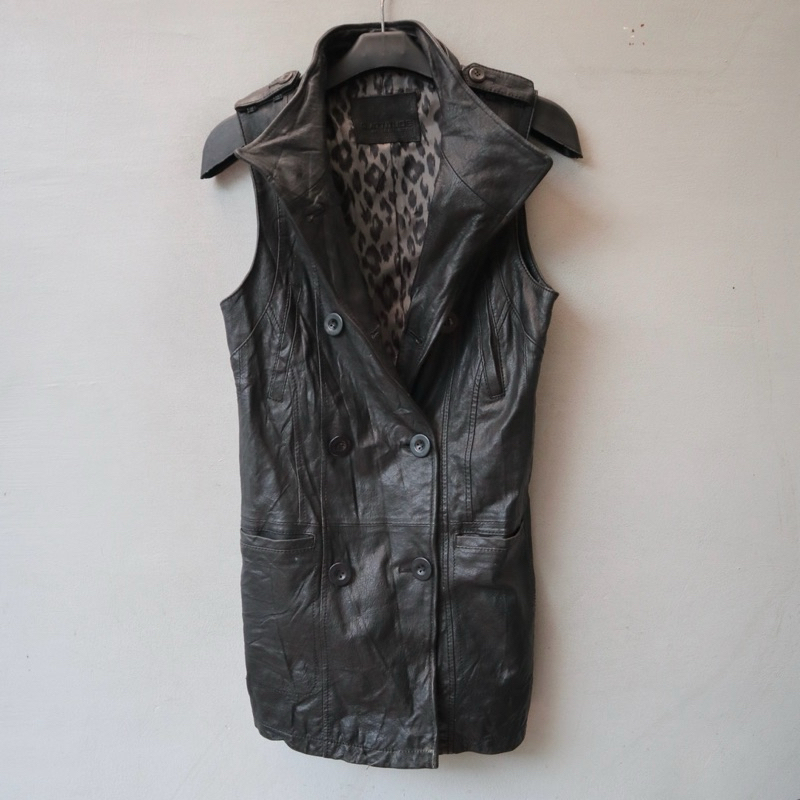 Rompi kulit asli jaket kulit vest kulit cewek Pl bekas preloved second