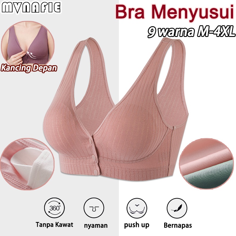 SHOPEE MALL ANGEL MOMMY Bra Menyusui Jumbo Kancing Depan Push Up BH Tanpa Kawat Katun 118bra grosir