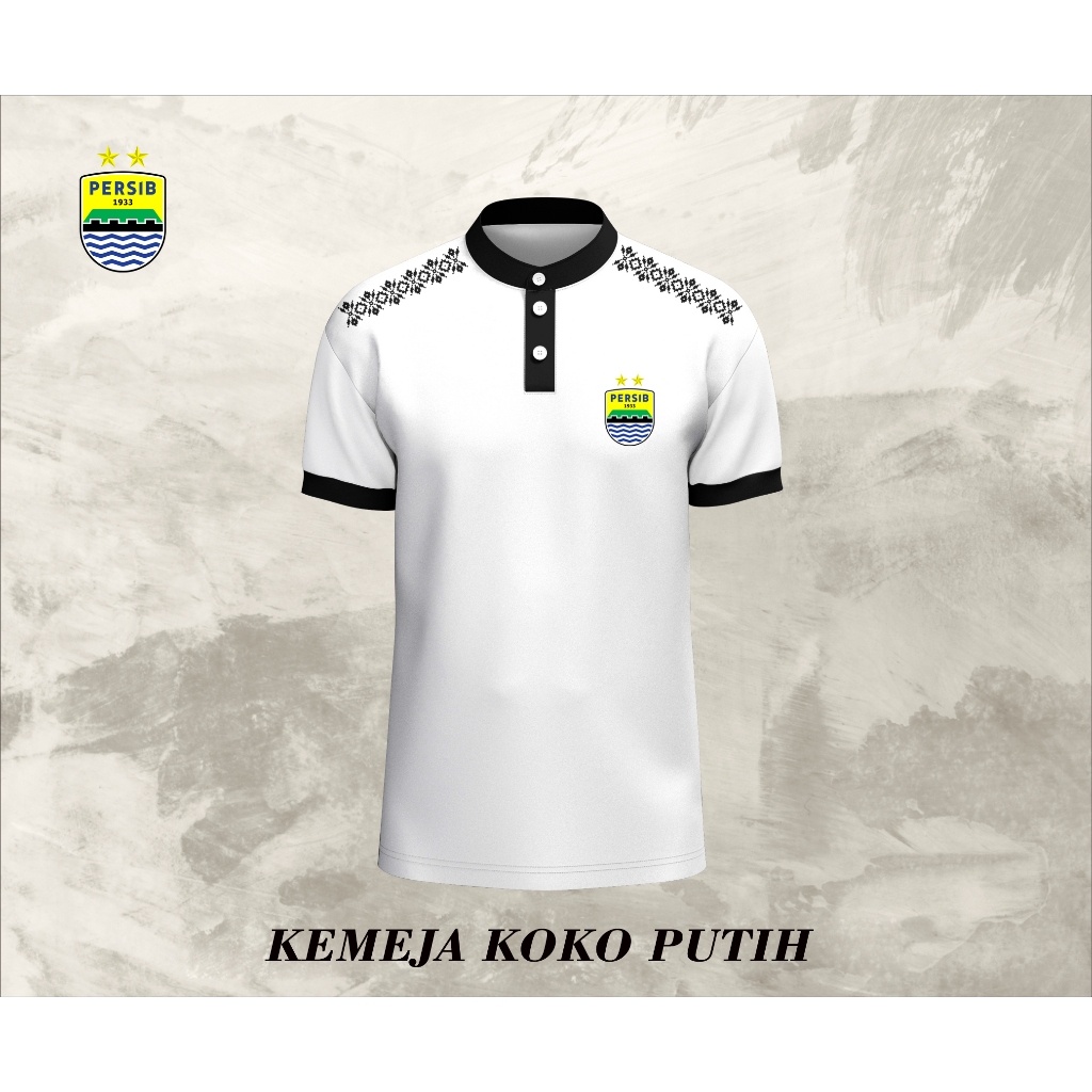 Kemeja Koko Terbaru Logo Persib Bandung Koko Pria Lengan Pendek,Ready Stock