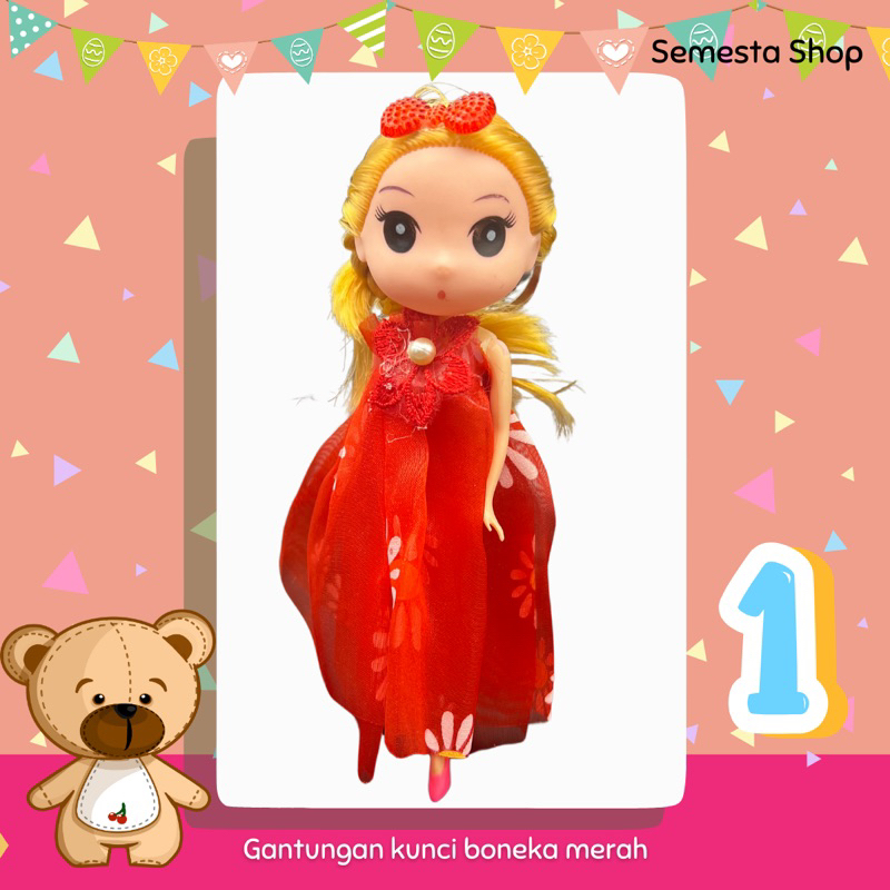 Gantungan Kunci boneka barbie dress cheongsam cantik murah