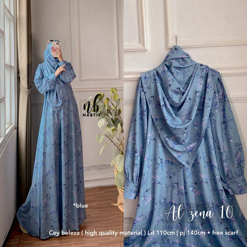 NABTIK original Alzena10 Alzena9 gamis set hijab