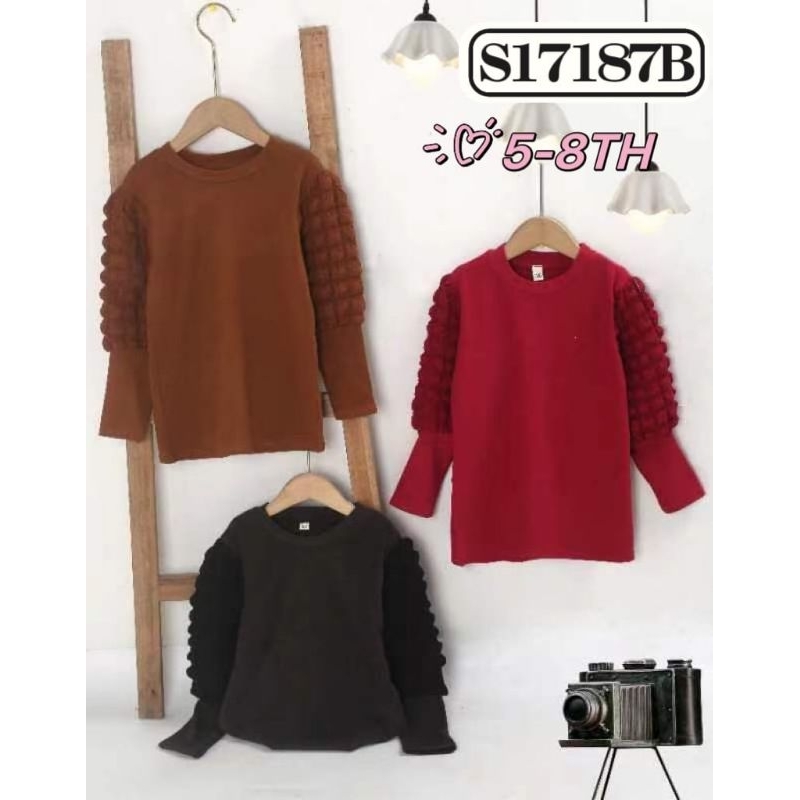 kaos lengan balon import anak