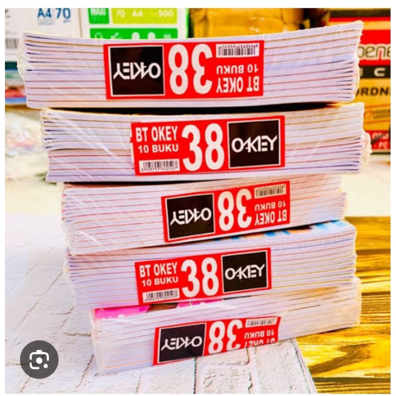 

1 pak buku tulis merk okey 38 lembar(10 pcs buku)