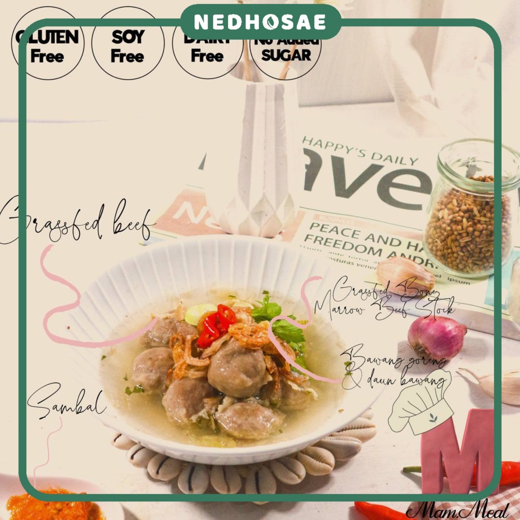 

MAM MEAL BAKSO KUAH | BAKSO SAPI GRASS FED GLUTEN FREE