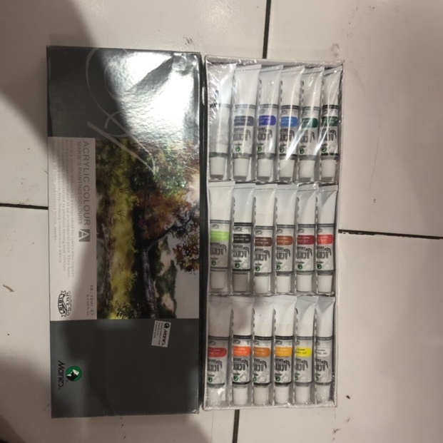 

el Terkini Cat acrilic maries 18 warna 12 ml N9