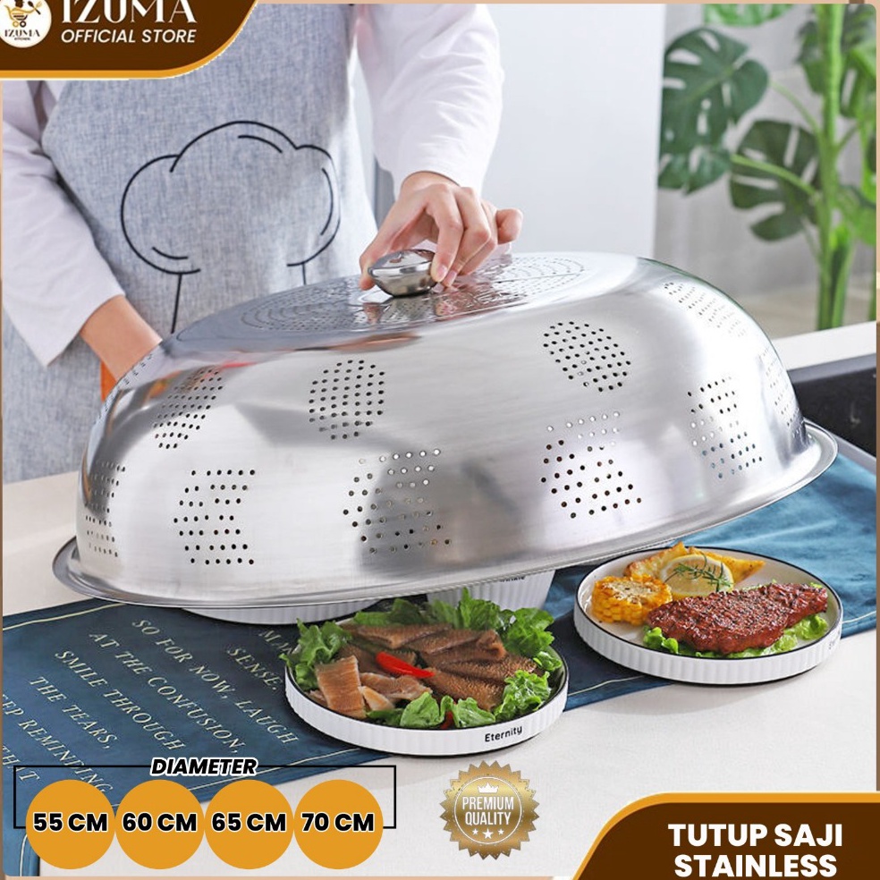 ART G82F IZUMA Tudung Saji Tebal Tutup Makanan Stainless Steel 555 Tudung Saji lubang lubang