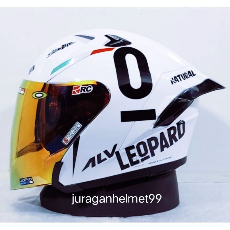 Helm Alv Ultron Putih Paket Ganteng Leopard