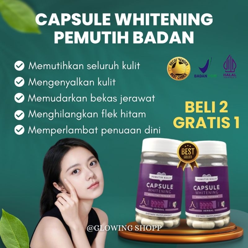[BISA COD] CAPSULE WHITENING | KAPSUL PEMUTIH KULIT | PLATINUM WHITENING | PEMUTIH KULIT BADAN DAN W